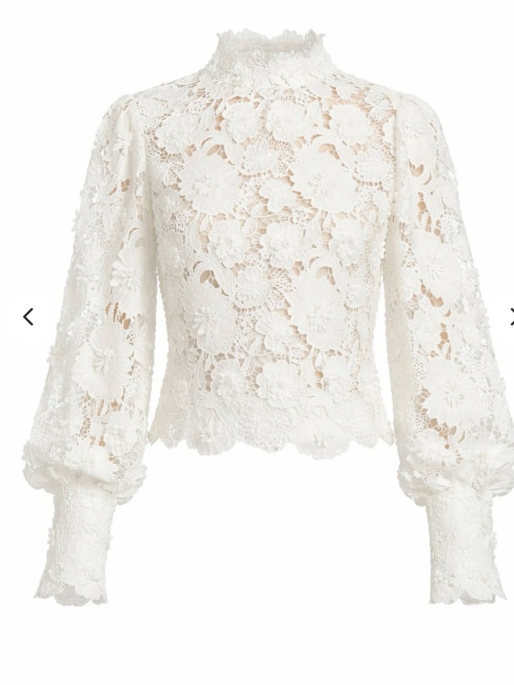 White Lace Floral High-Neck top